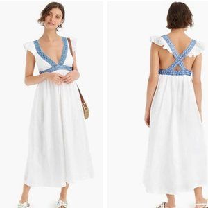 J. CREW Ruffle V-Neck Maxi Dress